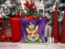 Load image into Gallery viewer, Corgi King of Mardi Gras Throw Pillow - 14x14 Decorative Pillow – Art for Your Home &amp; Patio