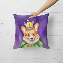 Load image into Gallery viewer, Corgi King of Mardi Gras Throw Pillow