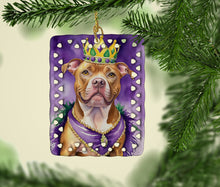 Load image into Gallery viewer, Pit Bull Terrier King of Mardi Gras Porcelain Ornament