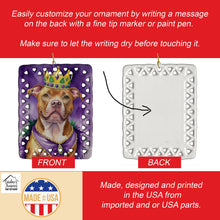 Load image into Gallery viewer, Pit Bull Terrier King of Mardi Gras Porcelain Ornament