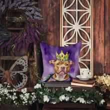 Load image into Gallery viewer, Pit Bull Terrier King of Mardi Gras Throw Pillow - 14x14 Decorative Pillow – Art for Your Home &amp; Patio