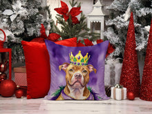 Load image into Gallery viewer, Pit Bull Terrier King of Mardi Gras Throw Pillow - 14x14 Decorative Pillow – Art for Your Home &amp; Patio