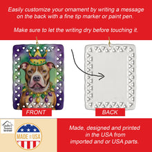 Load image into Gallery viewer, Pit Bull Terrier King of Mardi Gras Porcelain Ornament