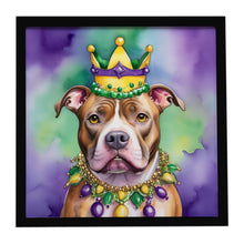 Load image into Gallery viewer, Pit Bull Terrier King of Mardi Gras Framed Metal Print