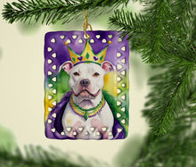Load image into Gallery viewer, Pit Bull Terrier King of Mardi Gras Porcelain Ornament