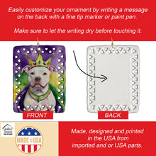 Load image into Gallery viewer, Pit Bull Terrier King of Mardi Gras Porcelain Ornament