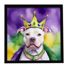 Load image into Gallery viewer, Pit Bull Terrier King of Mardi Gras Framed Metal Print
