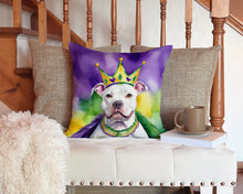 Load image into Gallery viewer, Pit Bull Terrier King of Mardi Gras Throw Pillow - 14x14 Decorative Pillow – Art for Your Home &amp; Patio