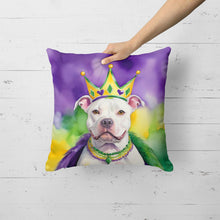 Load image into Gallery viewer, Pit Bull Terrier King of Mardi Gras Throw Pillow