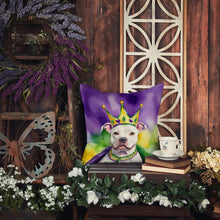 Load image into Gallery viewer, Pit Bull Terrier King of Mardi Gras Throw Pillow