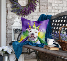 Load image into Gallery viewer, Pit Bull Terrier King of Mardi Gras Throw Pillow