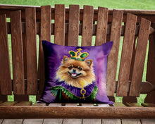 Load image into Gallery viewer, Pomeranian King of Mardi Gras Throw Pillow - 14x14 Decorative Pillow – Art for Your Home &amp; Patio