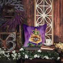 Load image into Gallery viewer, Pomeranian King of Mardi Gras Throw Pillow - 14x14 Decorative Pillow – Art for Your Home &amp; Patio