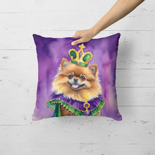 Load image into Gallery viewer, Pomeranian King of Mardi Gras Throw Pillow