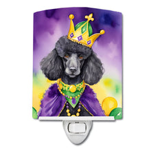 Load image into Gallery viewer, Black Poodle King of Mardi Gras Ceramic Night Light