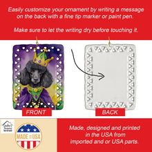 Load image into Gallery viewer, Black Poodle King of Mardi Gras Porcelain Ornament