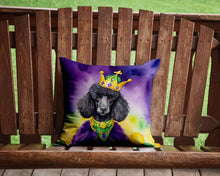 Load image into Gallery viewer, Black Poodle King of Mardi Gras Throw Pillow - 14x14 Decorative Pillow – Art for Your Home &amp; Patio