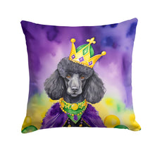 Load image into Gallery viewer, Black Poodle King of Mardi Gras Throw Pillow - 14x14 Decorative Pillow – Art for Your Home &amp; Patio