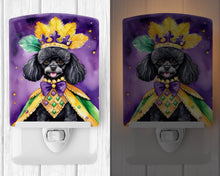Load image into Gallery viewer, Black Poodle King of Mardi Gras Ceramic Night Light