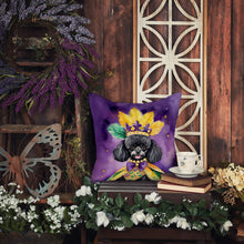 Load image into Gallery viewer, Black Poodle King of Mardi Gras Throw Pillow - 14x14 Decorative Pillow – Art for Your Home &amp; Patio