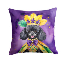 Load image into Gallery viewer, Black Poodle King of Mardi Gras Throw Pillow - 14x14 Decorative Pillow – Art for Your Home &amp; Patio