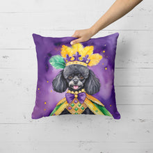 Load image into Gallery viewer, Black Poodle King of Mardi Gras Throw Pillow