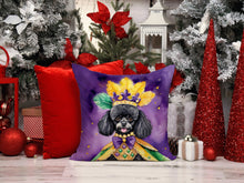 Load image into Gallery viewer, Black Poodle King of Mardi Gras Throw Pillow