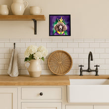 Load image into Gallery viewer, Chocolate Poodle King of Mardi Gras Framed Metal Print
