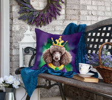 Load image into Gallery viewer, Chocolate Poodle King of Mardi Gras Throw Pillow