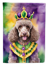 Load image into Gallery viewer, Chocolate Poodle King of Mardi Gras House Flag