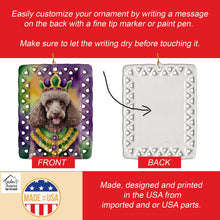 Load image into Gallery viewer, Chocolate Poodle King of Mardi Gras Porcelain Ornament