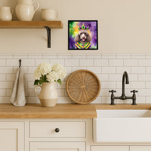 Load image into Gallery viewer, Chocolate Poodle King of Mardi Gras Framed Metal Print