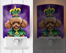 Load image into Gallery viewer, Poodle King of Mardi Gras Ceramic Night Light