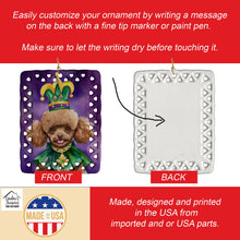Load image into Gallery viewer, Poodle King of Mardi Gras Porcelain Ornament