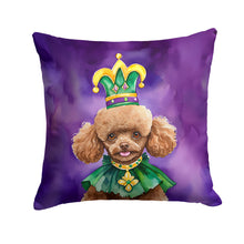 Load image into Gallery viewer, Poodle King of Mardi Gras Throw Pillow - 14x14 Decorative Pillow – Art for Your Home &amp; Patio
