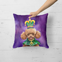 Load image into Gallery viewer, Poodle King of Mardi Gras Throw Pillow