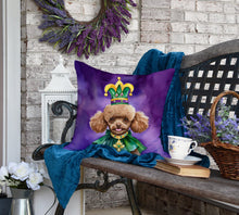 Load image into Gallery viewer, Poodle King of Mardi Gras Throw Pillow