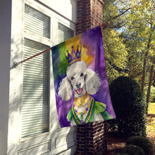 Load image into Gallery viewer, White Poodle King of Mardi Gras House Flag