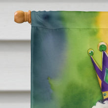 Load image into Gallery viewer, White Poodle King of Mardi Gras House Flag