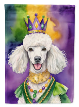 Load image into Gallery viewer, White Poodle King of Mardi Gras House Flag