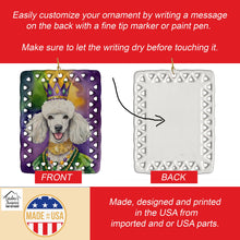 Load image into Gallery viewer, White Poodle King of Mardi Gras Porcelain Ornament
