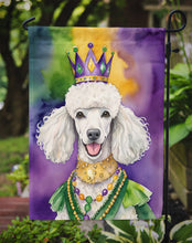 Load image into Gallery viewer, White Poodle King of Mardi Gras Garden Flag - Vibrant Dog-Themed Yard Decor by Caroline's Treasures