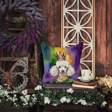 Load image into Gallery viewer, White Poodle King of Mardi Gras Throw Pillow
