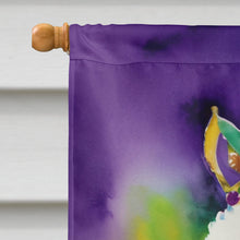 Load image into Gallery viewer, White Poodle King of Mardi Gras House Flag