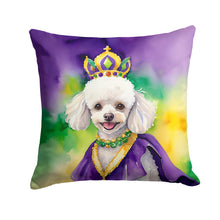 Load image into Gallery viewer, White Poodle King of Mardi Gras Throw Pillow