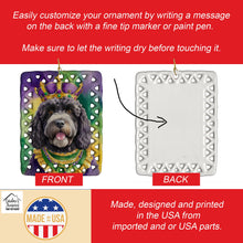 Load image into Gallery viewer, Portuguese Water Dog King of Mardi Gras Porcelain Ornament