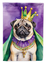Load image into Gallery viewer, Pug King of Mardi Gras House Flag