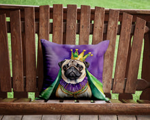 Load image into Gallery viewer, Pug King of Mardi Gras Throw Pillow - 14x14 Decorative Pillow – Art for Your Home &amp; Patio