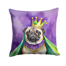 Load image into Gallery viewer, Pug King of Mardi Gras Throw Pillow - 14x14 Decorative Pillow – Art for Your Home &amp; Patio