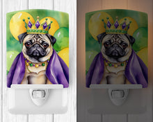 Load image into Gallery viewer, Pug King of Mardi Gras Ceramic Night Light